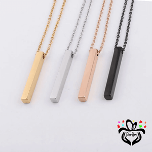 Custom Engraved 3D Vertical Bar Necklace - RazKen Gifts Shop
