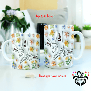 Custom Kids Holding Mom‘s Hand 3D Inflated Mug