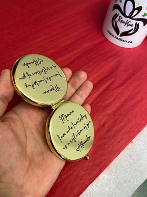 Custom Text Laser Engraved Compact Mirror - RazKen Gifts Shop