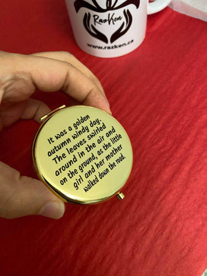 Custom Text Laser Engraved Compact Mirror - RazKen Gifts Shop