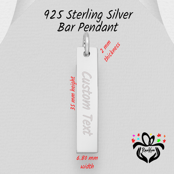 Custom Engraved 925 Sterling Silver Pendant - RazKen Gifts Shop