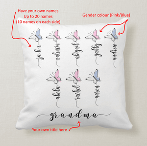 Custom Gift for Grandma, Mom, Butterflies Pillow - RazKen Gifts Shop