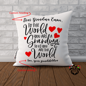 Custom Gift from Grandkids to Grandma, To The World Pillowcase - RazKen Gifts Shop