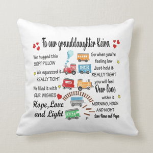 Custom Several Designs, Gift to Grandkids, I hugged This Soft Pillow - RazKen Gifts Shop