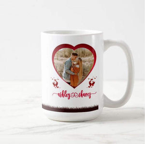 Personalized Own Picture, Names, Text Valentine's Tree "You Make My Heart Smile Couple" Mug - RazKen Gifts Shop
