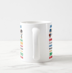 Dad Super Hero Man Hulk Spider Man Custom Title and Names Coffee Mug - RazKen Gifts Shop