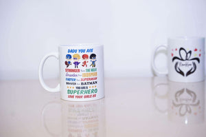 Dad Super Hero Man Hulk Spider Man Custom Title and Names Coffee Mug - RazKen Gifts Shop