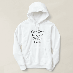 Personalize Your Own Permanently Printing Unisex White Basic Hooded Sweatshirt Hoodie - RazKen Gifts Shop