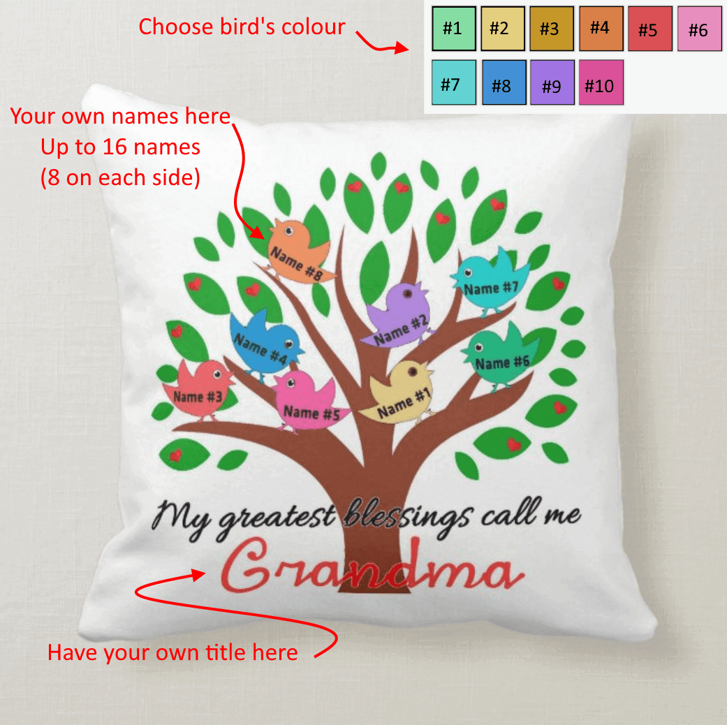 Personalized family tree pillow deals