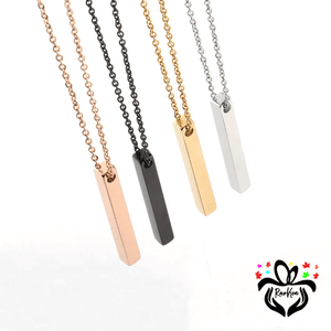 Custom Engraved 3D Vertical Bar Necklace - RazKen Gifts Shop