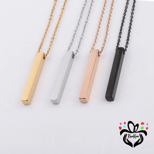 Custom Engraved 3D Vertical Bar Necklace - RazKen Gifts Shop