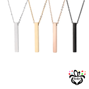 Custom Engraved 3D Vertical Bar Necklace - RazKen Gifts Shop