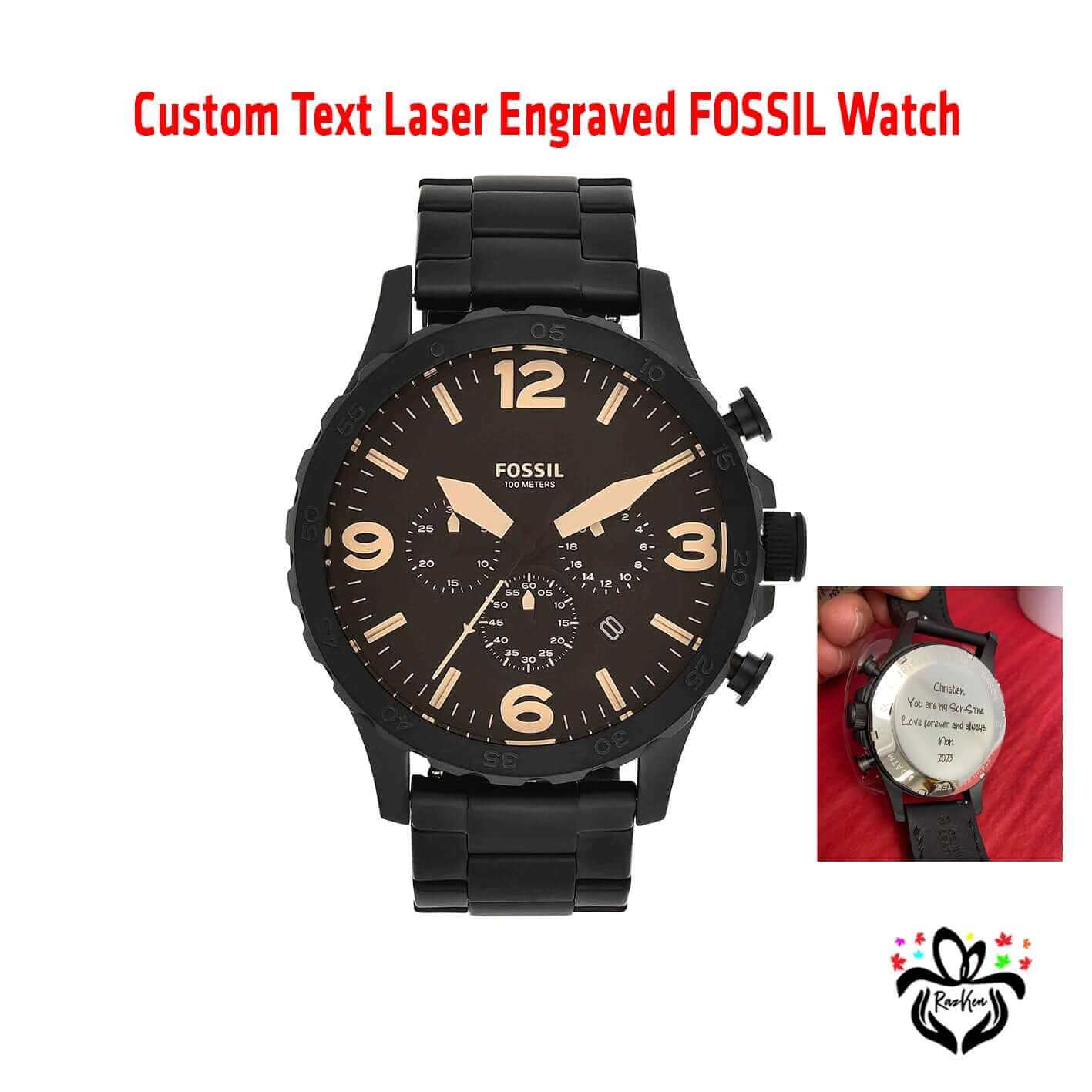 Custom Engraved Men Fossil Watch - Main Image