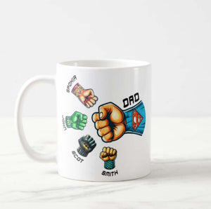 Custom Superhero Character Dad Fist Mug - RazKen Gifts Shop