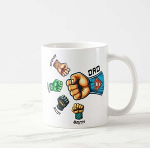 Custom Superhero Character Dad Fist Mug - RazKen Gifts Shop