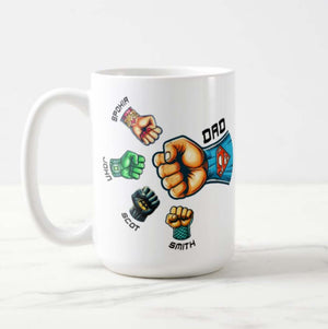 Custom Superhero Character Dad Fist Mug - RazKen Gifts Shop