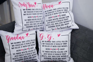 We Hugged This Little Pillow, Personalized Title, Custom Names, Cushion Pillow - RazKen Gifts Shop