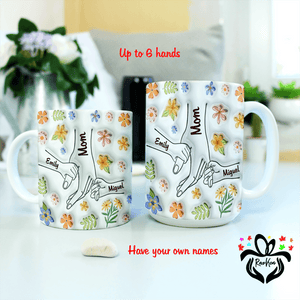  Custom Kids Holding Mom‘s Hand 3D Inflated Mug