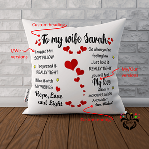 Hearts Themed I hugged This Pillow, Daughter Gift - RazKen Gifts Shop