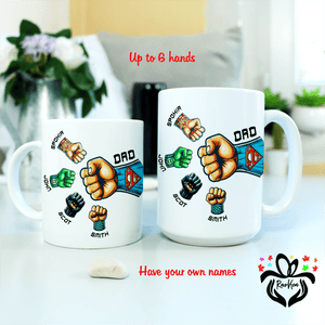 Custom Superhero Character Dad Fist Mug - RazKen Gifts Shop