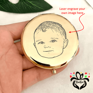 Custom Photo Laser Engraved Compact Mirror - RazKen Gifts Shop