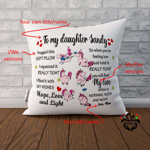  Unicorn Themed I hugged This Pillow, Daughter Gift - RazKen Gifts Shop