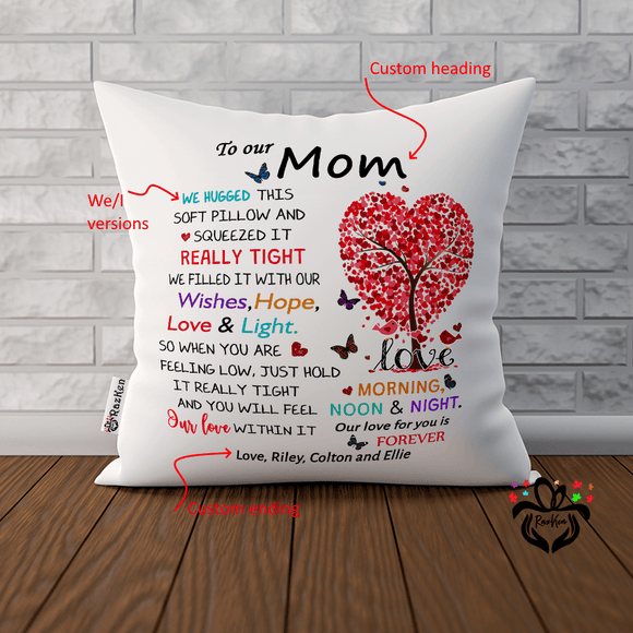 Tree Themed Hug This Pillow Gift to Mom - RazKen Gifts Shop
