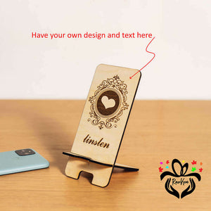 Personalized Natural Wooden Phone Stand - RazKen Gifts Shop