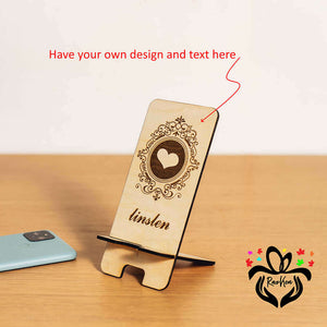 Personalized Natural Wooden Phone Stand