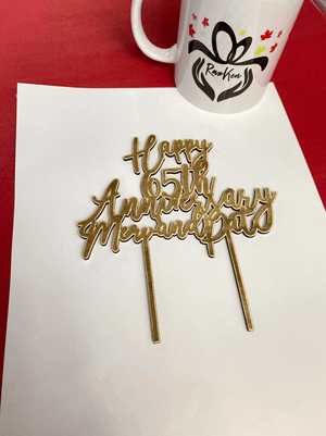 Custom Happy Birthday Cake Wooden Topper - RazKen Gifts Shop