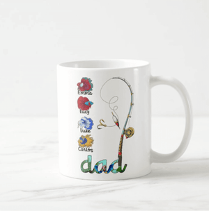 Personalized Fishing Mug, Custom Title, Names, Beta Fish, Fishing Rod, Gift for Dad, Grandpa, Fishing Mug - RazKen Gifts Shop