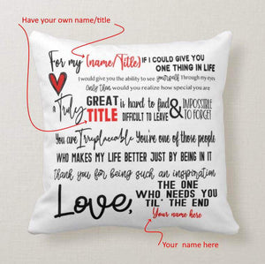 Personalized Pillow To My Mother, Sister, Daughter, Bestie, Friend, If I Could Give You, Cushion Pillow - RazKen Gifts Shop