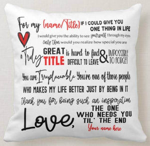 Personalized Pillow To My Mother, Sister, Daughter, Bestie, Friend, If I Could Give You, Cushion Pillow - RazKen Gifts Shop