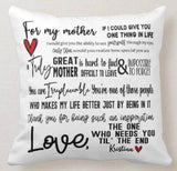 Personalized Pillow To My Mother, Sister, Daughter, Bestie, Friend, If I Could Give You, Cushion Pillow - RazKen Gifts Shop