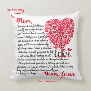 Personalized Gift For Mom, Mom Gift Mother Daughter Gift, Mother Thank You, Cushion Pillow - RazKen Gifts Shop