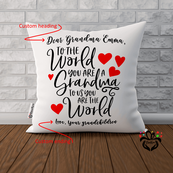 Personalized Gift for Grandma, Gift from Grandchildren, Gift from Kids, Grandmother Gift, To The World Grandma, Best Nana Gift Pillowcase