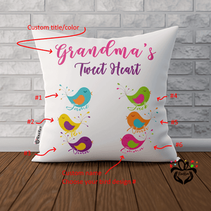 Personalized Grandma Gift, Grandma's Tweet Heart , Gift from Grandchildren, Pillowcase - RazKen Gifts Shop