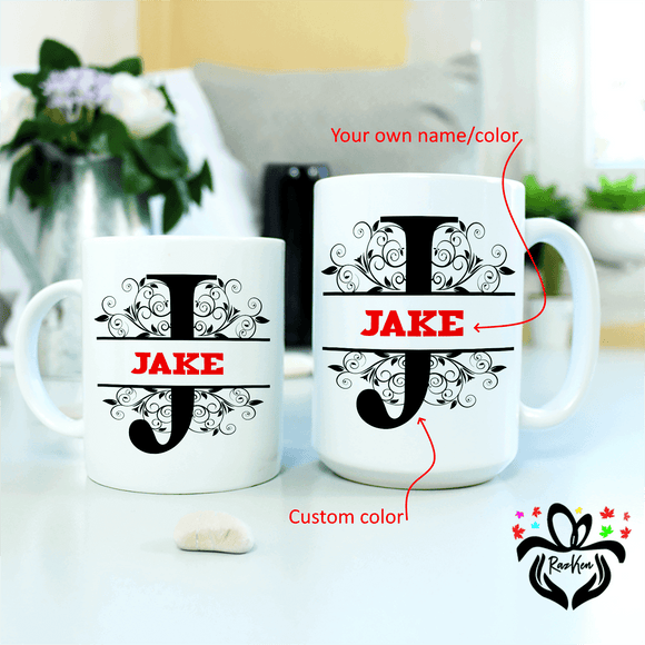 Name Split Alphabet Letters Personalized Have Your Own Name, Birthday Gift Mug - RazKen Gifts Shop