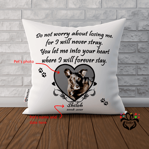 Personalized Pet Pillow, Dog Photo Gift, Pet Memorial Pillow, Pet Loss Gift Cushion Pillow - RazKen Gifts Shop