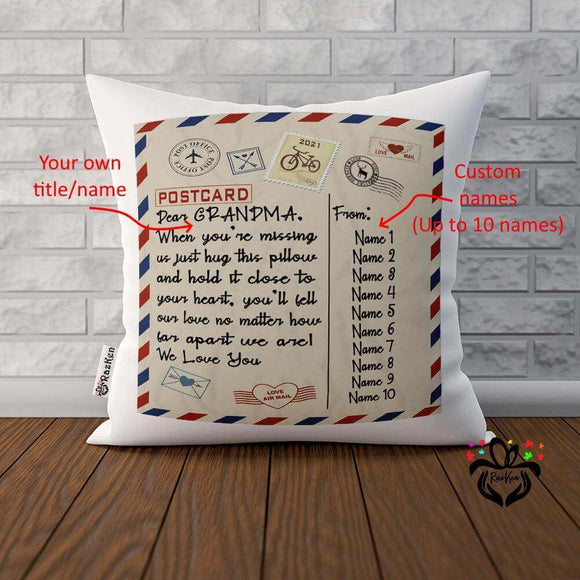 Personalized Christmas Letter To Grandma, Mom, Grandpa, Dad, Aunt, Postcard, Cushion Pillow - RazKen Gifts Shop