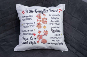 Custom Several Designs, Gift to Grandkids, I hugged This Soft Pillow - RazKen Gifts Shop