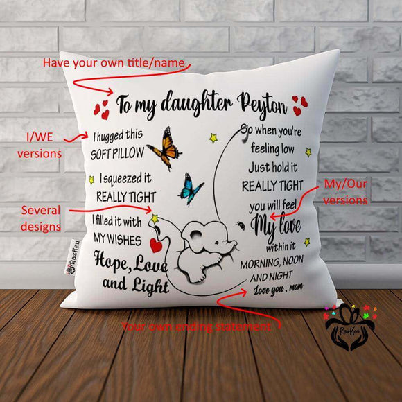 Personalized Pillow To My Daughter, Son, Friend, Grandson, Dad, I hugged This Soft Pillow - RazKen Gifts Shop