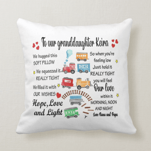 Custom Several Designs, Gift to Grandkids, I hugged This Soft Pillow - RazKen Gifts Shop