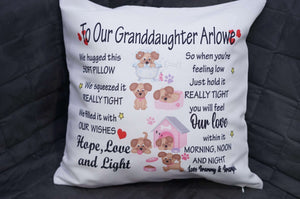 Custom Several Designs, Gift to Grandkids, I hugged This Soft Pillow - RazKen Gifts Shop