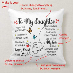 Custom Several Designs, Gift to Grandkids, I hugged This Soft Pillow - RazKen Gifts Shop