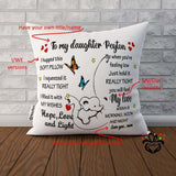 To My Daughter I hugged This Soft Pillow, Gift for Daughter, Best Daughter Pillow Cover, Case/Insert - RazKen Gifts Shop