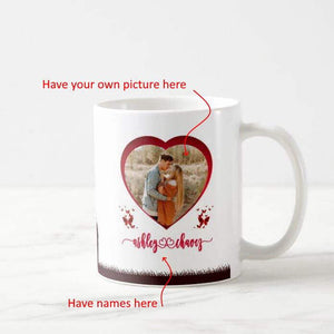 Personalized Own Picture, Names, Text Valentine's Tree "You Make My Heart Smile Couple" Mug - RazKen Gifts Shop