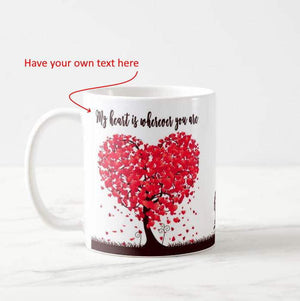 Personalized Own Picture, Names, Text Valentine's Tree "You Make My Heart Smile Couple" Mug - RazKen Gifts Shop