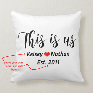 Engagement Pillow Wedding Gift Idea Couple Name Pillow