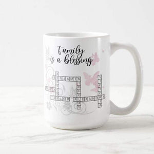 Personalized Family Names Scrabble Crossword Puzzle Coffee Mug Gift Family Members Gift Mug - RazKen Gifts Shop